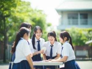 談笑する女学生